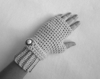 Crochet Pattern - Fingerless Mitts - Teen and Adult Women Fingerless Gloves, Mittens, Gauntlets, Typist Gloves, Fall or Spring Accessory
