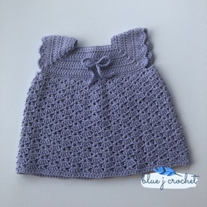 Crochet Baby Dress / Lavender / 6-12 months / Baby Girl Dress Clothes