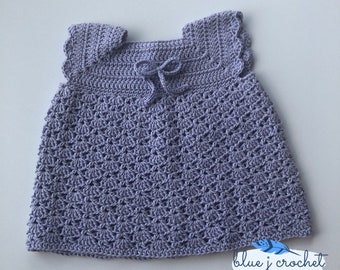Crochet Baby Dress / Lavender / 6-12 months / Baby Girl Dress Clothes