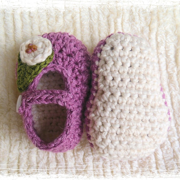 Crochet Pattern - Plain Janes Mary Jane Style slippers Size Infant 0 to Toddler 7/8