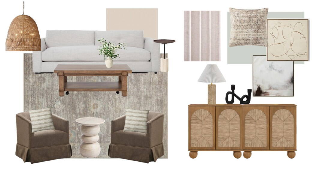 Living Room Interior Design Mood Board - Etsy