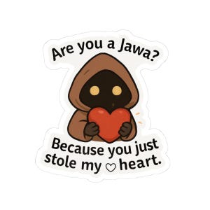 Adorable Jawa Kiss-Cut Stickers, Cute Laptop Decals, Star Wars Gifts, Fun Party Favors, Unique Valentine's Day Decor
