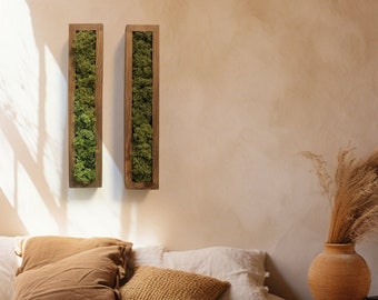 Arte da parete con muschio verticale, arredamento con muschio conservato, arte da parete con muschio vivente, muschio conservato incorniciato, arredamento per la casa nel verde naturale, decorazione murale