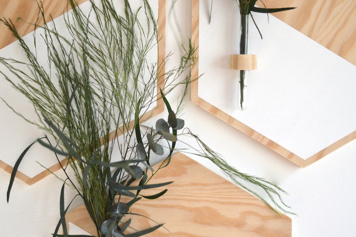 View of Minimalist Decor Living Room Geometric Wood Wall Art - Etsy