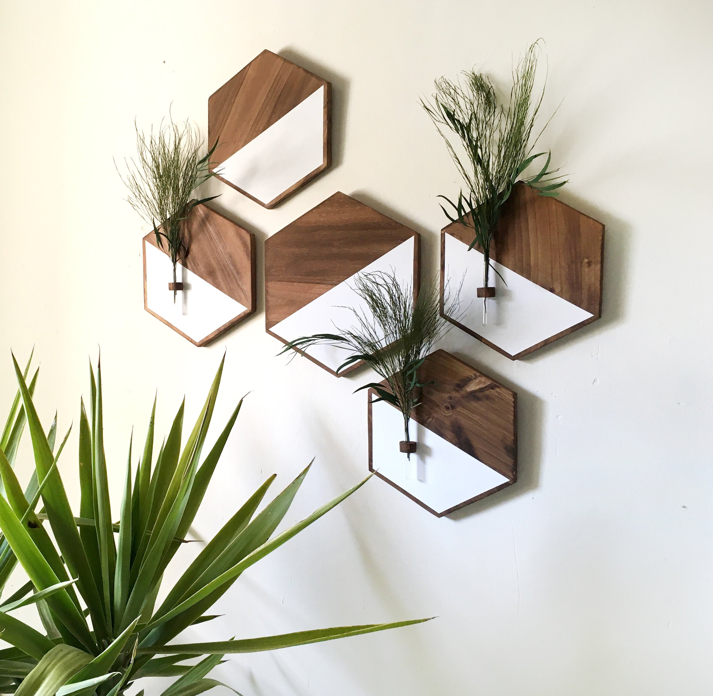 Conjunto de 5 decoración de pared de madera / decoración | Etsy