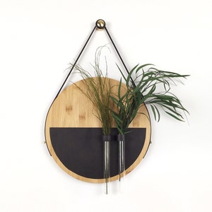Bamboo Wall Planter: Hanging Propagation Station with Glass Tubes