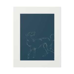 Elegant Canine Fine Art Print with Passepartout Frame, Dog Wall Art, Pet Lover Gift, Home Décor, Animal Art, Art for Dog Owners