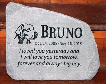 Hand Engraved Rock - Custom Pet Memorial