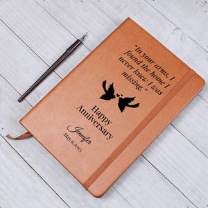 Personalized Anniversary Journal Gift for Husband: Faux Leather Keepsake