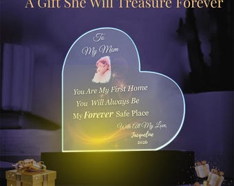 Personalisierte Herz-LED-Plakette, Andenken Geschenk für Mama Muttertag