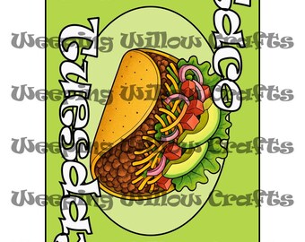 Taco Tuesday Cash Stuffing Box Challenge A5 and A6 Dashboards for Budget Binder