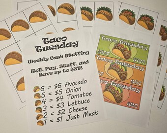 Taco Tuesday Complete Cash Stuffing Box Challenge for Budget Binder
