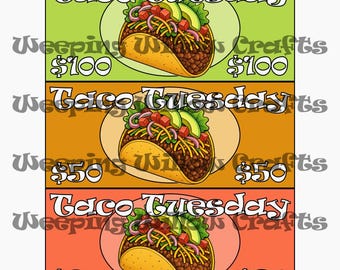 Taco Tuesday Cash Stuffing Box Challenge Money Placeholder for Budget Binder