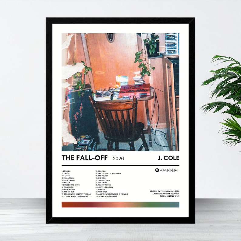 The Fall Off Letters J. Cole the Fall-off Album Poster Print | Album Cover Poster | Hip Hop ...