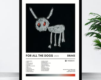 Drake For All The Dogs Album Poster Print | Album Cover Poster | Hip Hop Wall Art | Music Room Decor