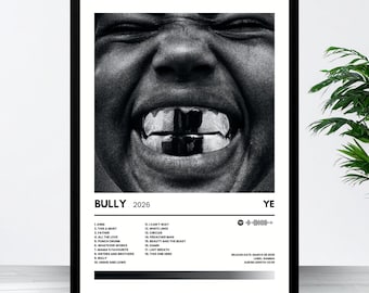 Kanye West BULLY Album Poster Print | YE BULLY | Album Cover Poster | Hip Hop Wall Art | Music Room Decor