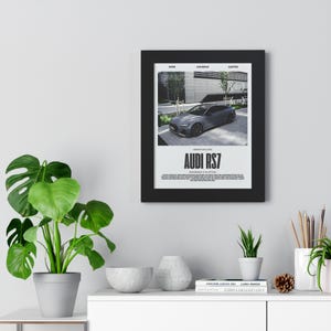 Luxury Automotive Framed Poster - Audi RS7 Wall Art, Car Enthusiast Home Decor, Modern Living Room Style, Gift for him