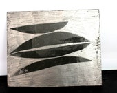 silver black mixed media art- original wall decoration- shinning gray silver drawing  painted cardboard- minimal art- moon abstract art- zen