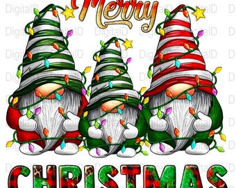 メリークリスマスノーム PNG、ホリデーライトデザイン（デジタルダウンロード）