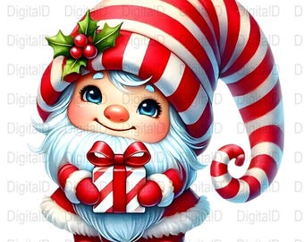 Süße Weihnachten Gnom, digitale PNG-Datei, Urlaub Clipart, festliche Kunst, Weihnachtsdekoration, Kartenherstellung, Scrapbooking, Party Decor