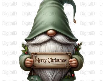 Weihnachtszwerg PNG, Feiertagskartenherstellung (Digitaler Download)