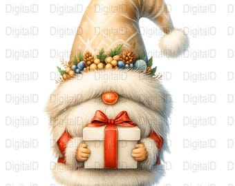 Weihnachtszwerg Digital PNG, Weihnachtszwerggeschenk, Festliche Dekordatei, Weihnachtsdekoration Download, niedlicher skandinavischer Noel Gnom