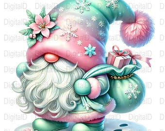 Winter-Zwerg, Winter-Clipart, Weihnachtscliparts, Geschenktüte (digitaler Download)