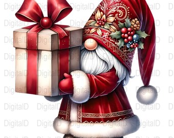 Weihnachts Wichtel PNG: Weihnachtsgeschenk Clipart (Digitaler Download)