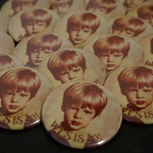 50th Birthday Milestone Adult Party Favor, Custom Photo Pins - 15 pieces +