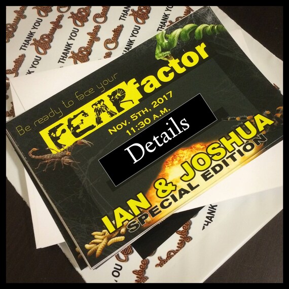 Items Similar To Fear Factor Theme Unique Invites Personalized
