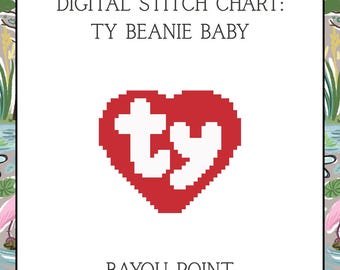 Digital PDF TY Beanie Baby, 18 Mesh Needlepoint Canvas
