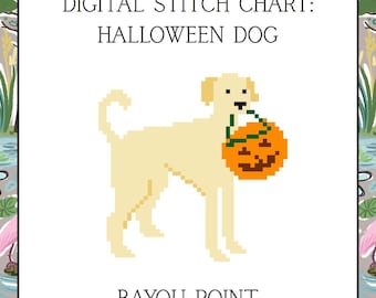 Digital PDF Halloween Dog, 18 Mesh Needlepoint Canvas, Digital Needlepoint Canvas