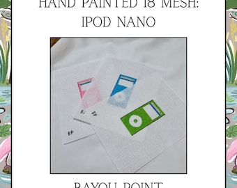 Ipod Nano Needlepoint Canvas, Hand-painted Needlepoint Canvas, 18 Mesh Canvas