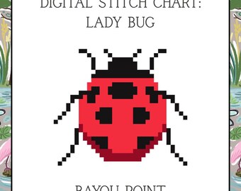 Lady Bug Digital PDF Needlepoint Chart, Lady Bug Needlepoint Chart, Digital Stitch Guide
