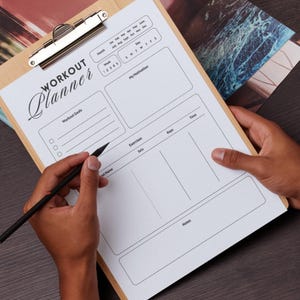 Minimalist Workout Planner – Printable Fitness Tracker PDF | Weekly Exercise Log, Gym Planner, Instant Download
