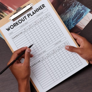 Minimalist Workout Planner – Printable Fitness Tracker PDF | Weekly Exercise Log, Gym Schedule, Goal Tracker, Instant Download