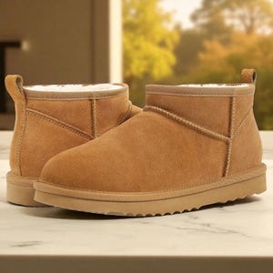 Cozy Suede Winter Boots Women | Warm Plush Lined Ankle Booties | Anti-Slip Short Snow Boots for Outdoors