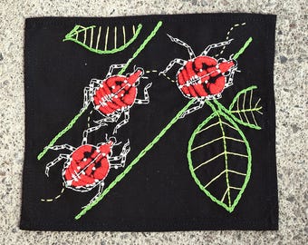 Lanternfly nymph embroidered napkin