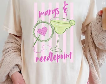 Comfort Colors Margs & Needlepoint Shirt | Funny Shirt for Needle Point or Cross Stitch Lover