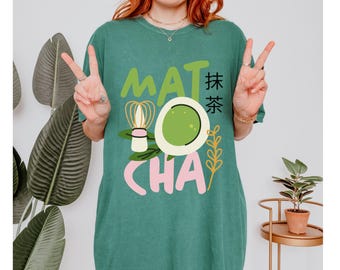 Comfort Colors Matcha Tea Graphic Tee for Green Tea Lovers