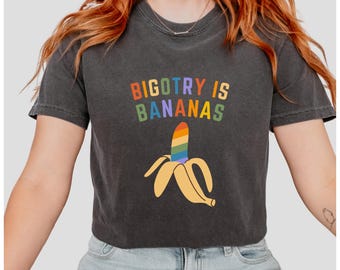 Comfort Colors Funny Pride Rainbow Shirt Supporting LBGTQ Rights and Human Rights