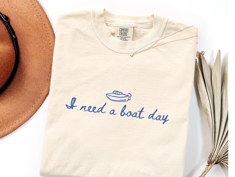 Comfort Colors Boat Day Shirt, Funny Boating Apparel Celebrating Lake Life image 2
