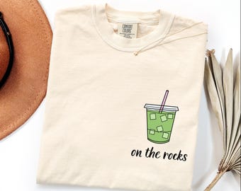 Comfort Colors Matcha Lover Crewneck Pocket Style T-Shirt