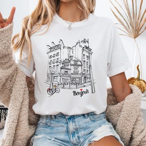 Paris Cafe Graphic Tee: Bonjour Parisian Chic Shirt