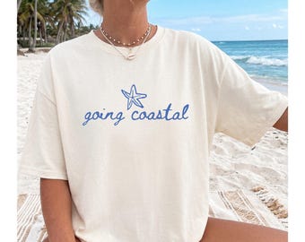 Going Coastal Comfort Colors Summer Tee | Minimalist Beach or Vacation Shirt for Women