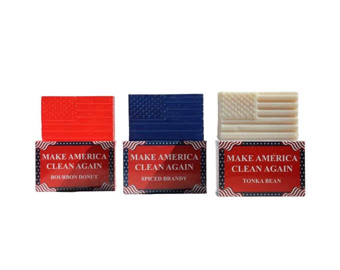 Featured listing image: American Flag Soap, Spiced Brandy, Bourbon Donut, Tonka Bean, 3-Pack