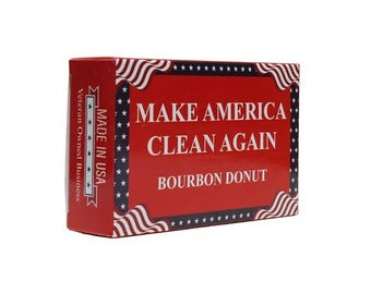 Patriotic Bourbon Donut Soap Bar, American Flag Design