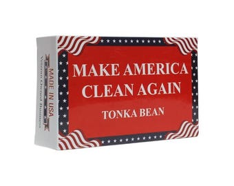 Tonka Bean Soap Bar, American Flag Design, Natural Ingredients