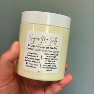 Whipped Foaming Sugar Scrub: Exfoliating Body Polish, Handmade Skincare