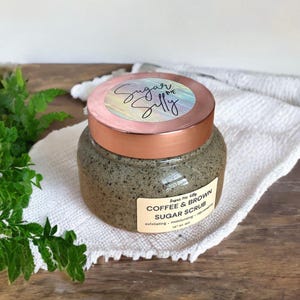 Coffee & Brown Sugar Whipped Sugar Scrub: Exfoliating Foaming Body Polish